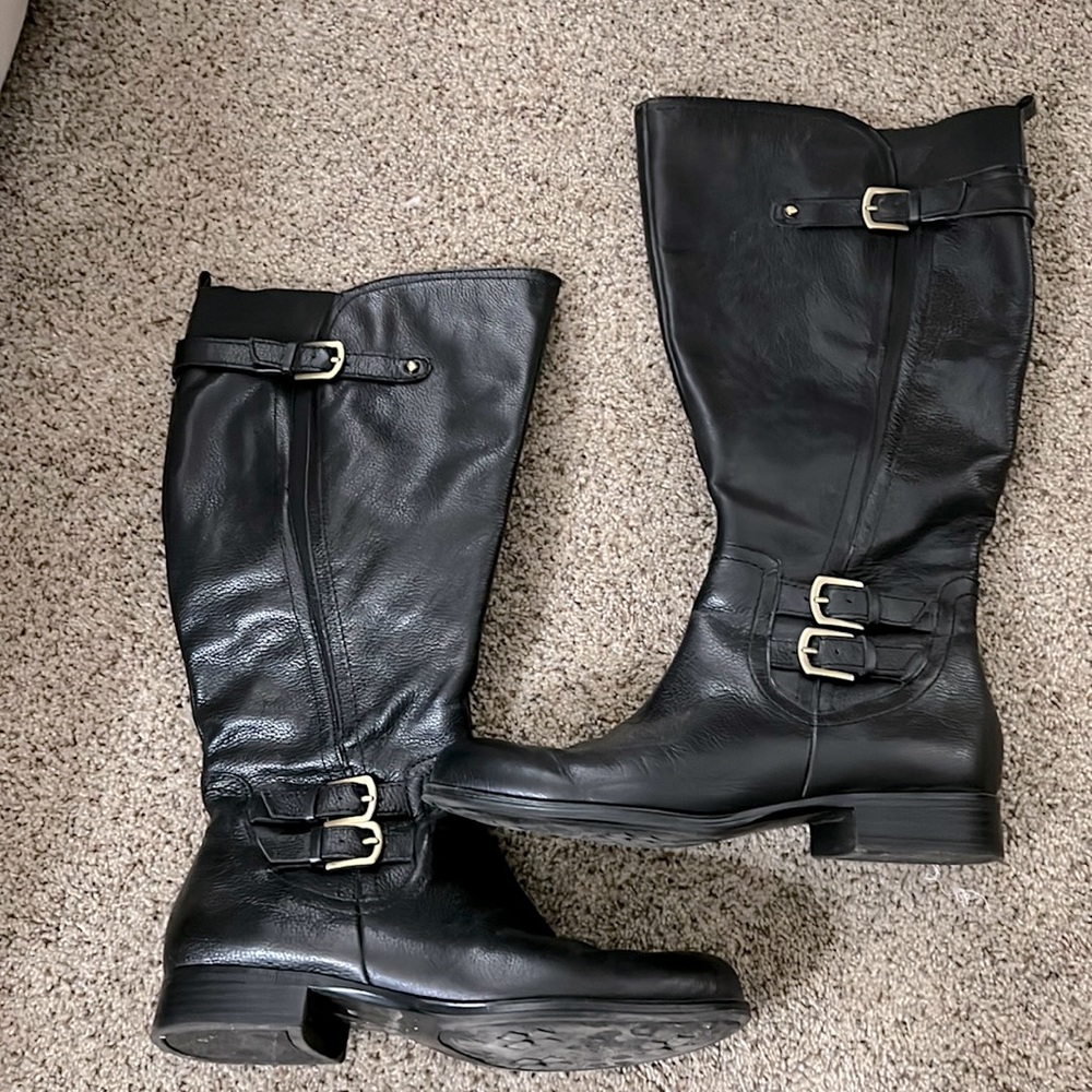 Wide Calf / Wide Shaft Black Naturalizer Johanna Boot Tall